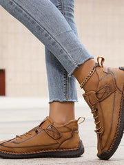 Elfriede | Damen Casual Schnür Ankle Boots – Terrabraun