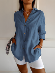 Shanelle - Stilvolle Sommerbluse für Damen – Blau