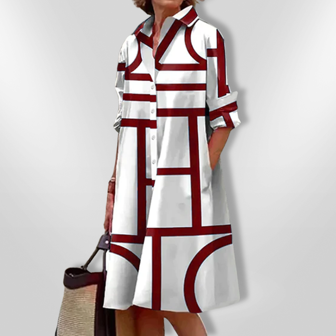 | Geometrisches Muster Midi Kleid