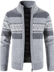 Lucas | Moderne und Warme Herren Pullover Jacke – Hellgrau
