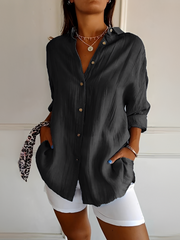 Shanelle - Stilvolle Sommerbluse für Damen – Schwarz