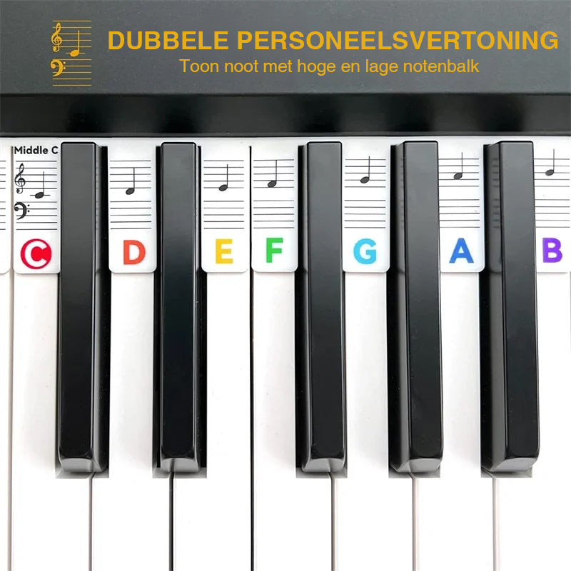 Abnehmbare Notenlabels aus Silikon für 88-Tasten-Pianos und Keyboards