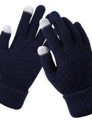 Eive | Gestrickte Handschuhe mit Touchscreen – Dunkelblau