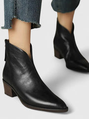 Nicole | Elegante Stiefeletten mit Blockabsatz – Schwarz