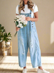 Helena | Stilvoller Jumpsuit Damen Vintage modern – Hellblau