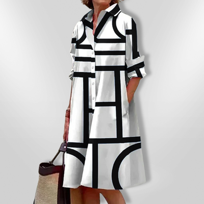| Geometrisches Muster Midi Kleid