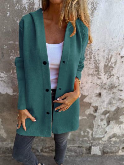 ELISA | Lässiger einreihiger Blazer mit Kapuze