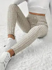 Zoe - French-inspirierte gerippte Damen-Leggings mit verstellbarer Taillenschnürung