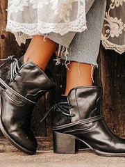 Stilvolle Leder Damen Stiefeletten - Celeste – Zwart