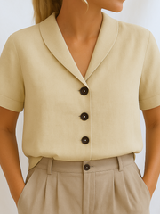 Paula | Exklusive Schlichte Bluse Damen – Beige
