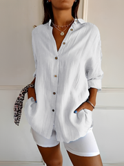 Shanelle - Stilvolle Sommerbluse für Damen – Weiß