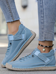 Elfriede | Damen Casual Schnür Ankle Boots – Mineralblau
