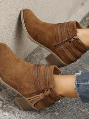Petra | Elegante Und Moderne Quasten Stiefeletten – Braun