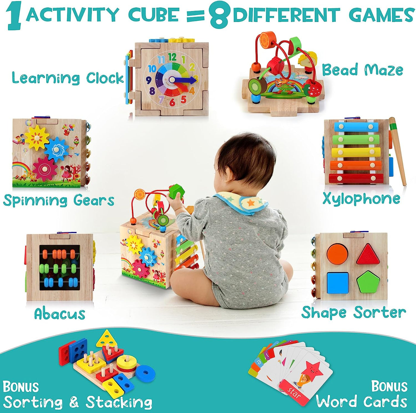 8-in-1 Montessori Spielwürfel – Cubbi
