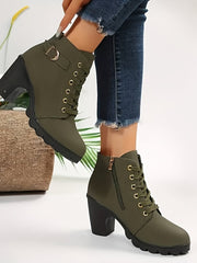 Victoria | Modische Und Elegante Schnürstiefeletten – Grün