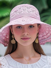 Faltbarer Sonnenhut mit breiter Krempe – Rosa