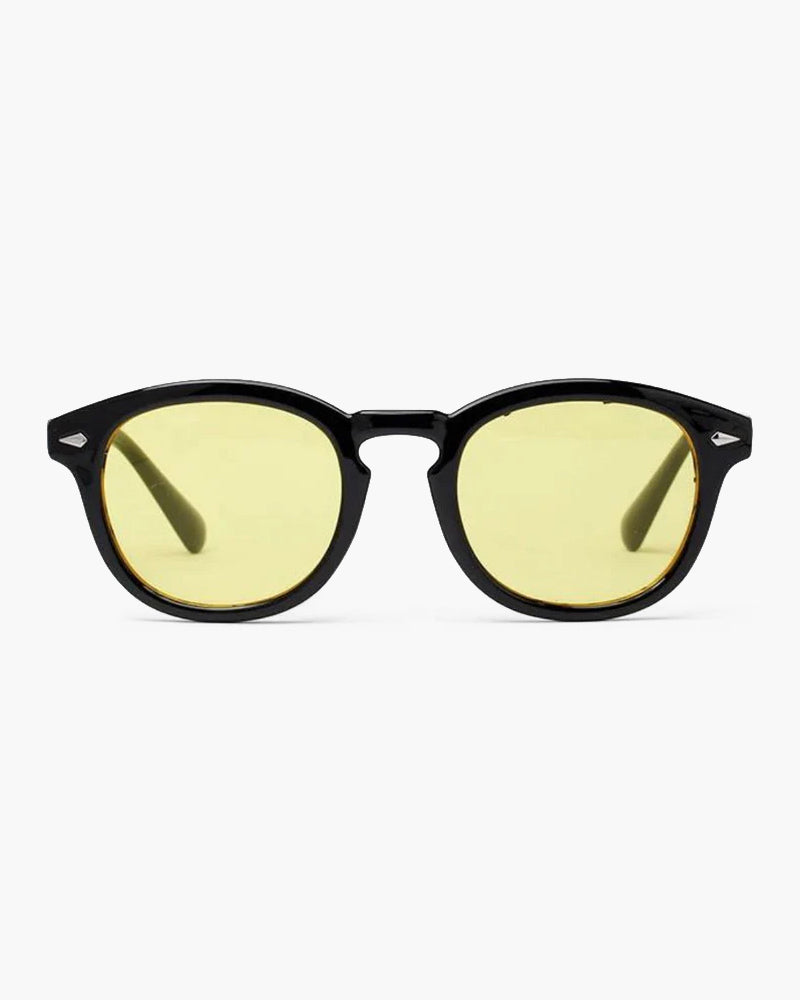 Jayden | Schwarzer Rahmen Runde Sonnenbrille für Männer
