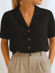 Paula | Exklusive Schlichte Bluse Damen – Schwarz