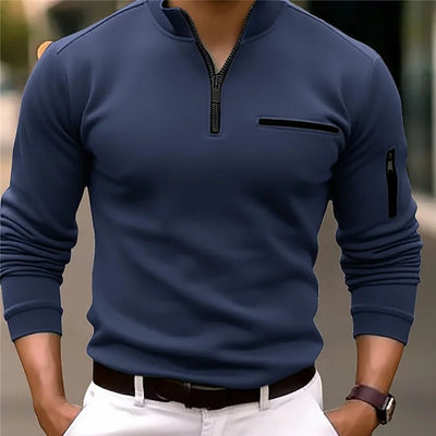 Benedek – raffiniertes herren-poloshirt mit stehkragen