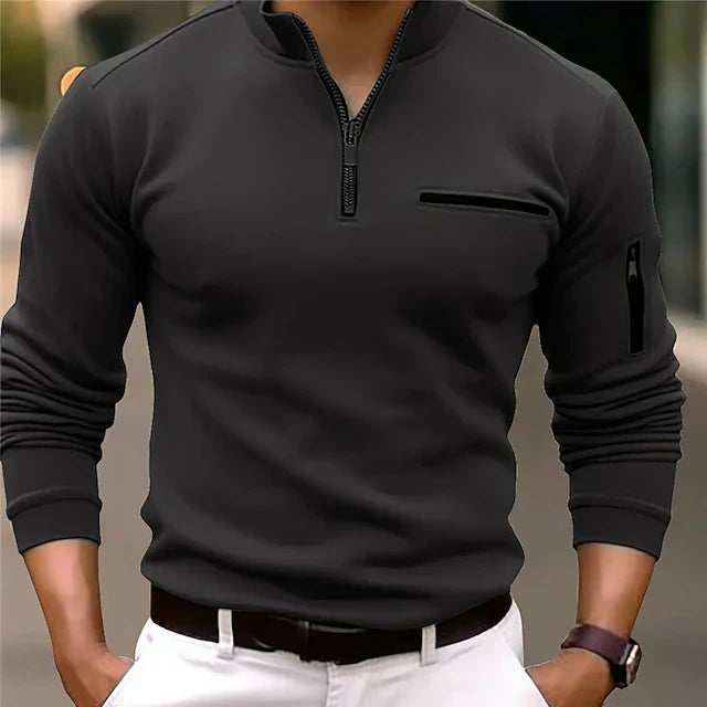 Benedek – raffiniertes herren-poloshirt mit stehkragen