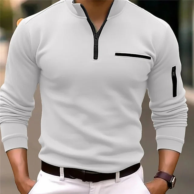 Benedek – raffiniertes herren-poloshirt mit stehkragen