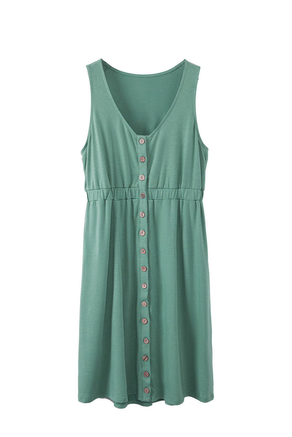 Ärmelloses Mini‑Kleid – Modal, Hohe Taille & Drapiertes Detail