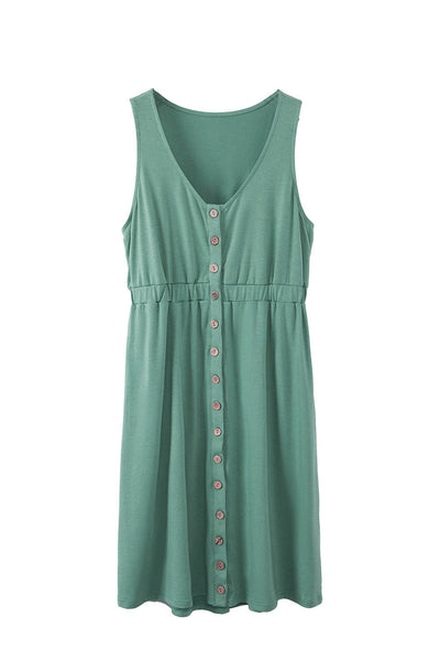 Ärmelloses Mini‑Kleid – Modal, Hohe Taille & Drapiertes Detail