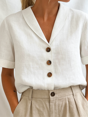 Paula | Exklusive Schlichte Bluse Damen – Weiß