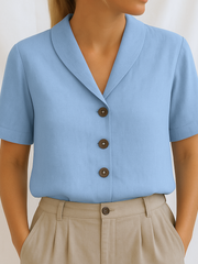 Paula | Exklusive Schlichte Bluse Damen – Blau