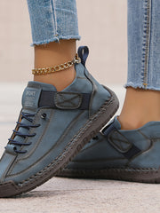 Elfriede | Damen Casual Schnür Ankle Boots – Marineblau