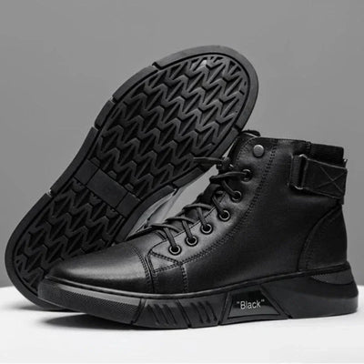 Elegante herrenstiefel aus leder in schwarz