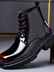 Daniel | Prestige Echtlederstiefel Für Herren – Karmesinrot