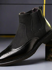 Maximilian | Exklusive und Stilvolle Herren-Stiefel aus Glatt- und Wildleder – Obsidianschwarz