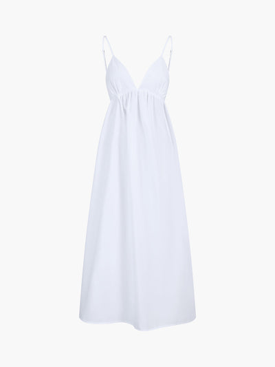 Maxi Sommerkleid aus Baumwolle mit offenem Rücken – Elegant & Luftig