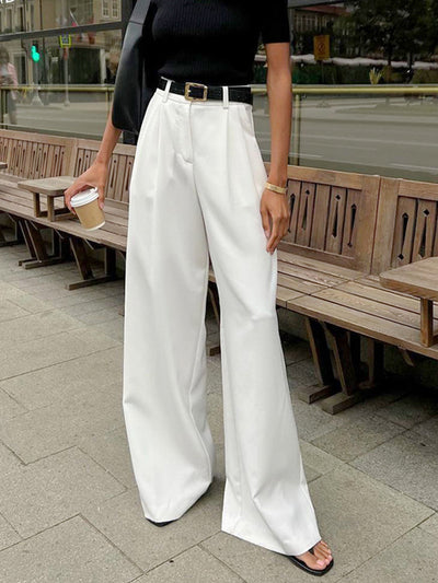 Damen High-Waist Weite Hosen – Elegant & Bequem, Ohne Gürtel