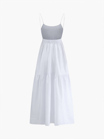 Elegantes Rückenfreies Maxikleid – Ärmellos, Tiefer Ausschnitt