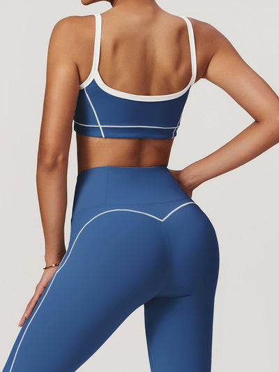 Nahtloser Sport-BH mit Kontrastbesatz – Hohe Dehnbarkeit & Herausnehmbare Pads