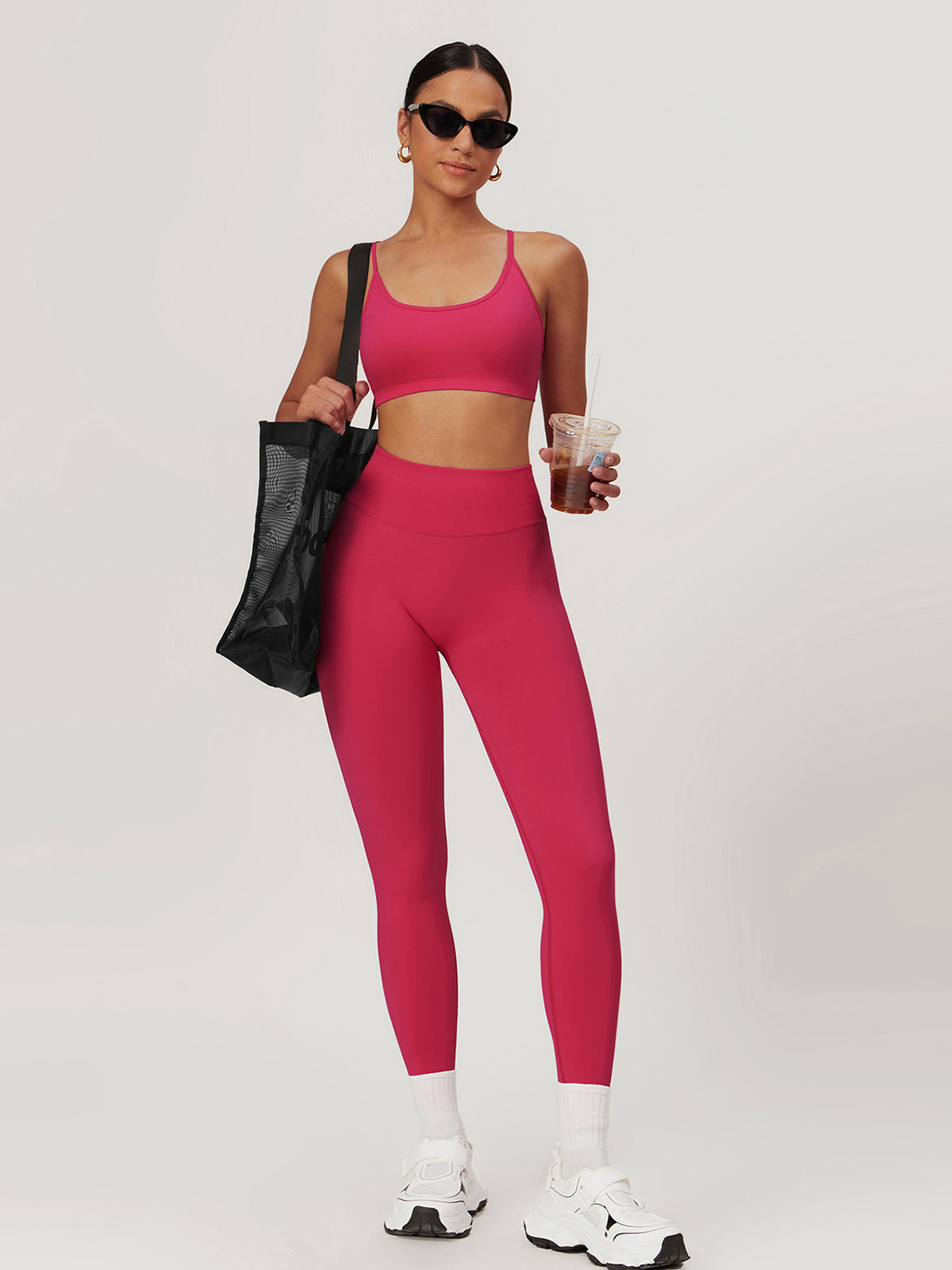 Nahtloser Cross-Back Sport-BH – Hoher Halt, Herausnehmbare Pads