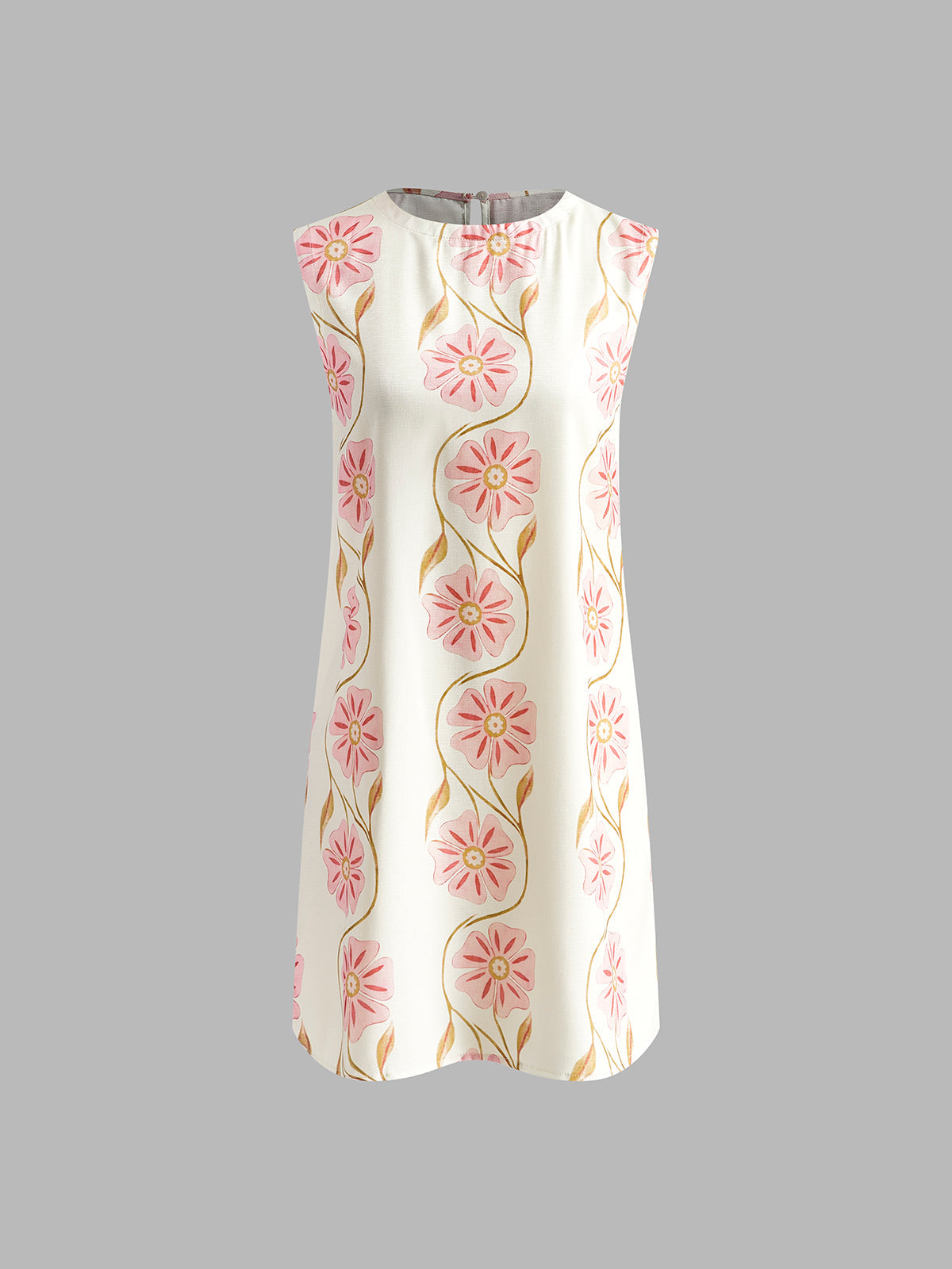 Ärmelloses Minikleid mit romantischem Blumenmuster – Sommerkleid