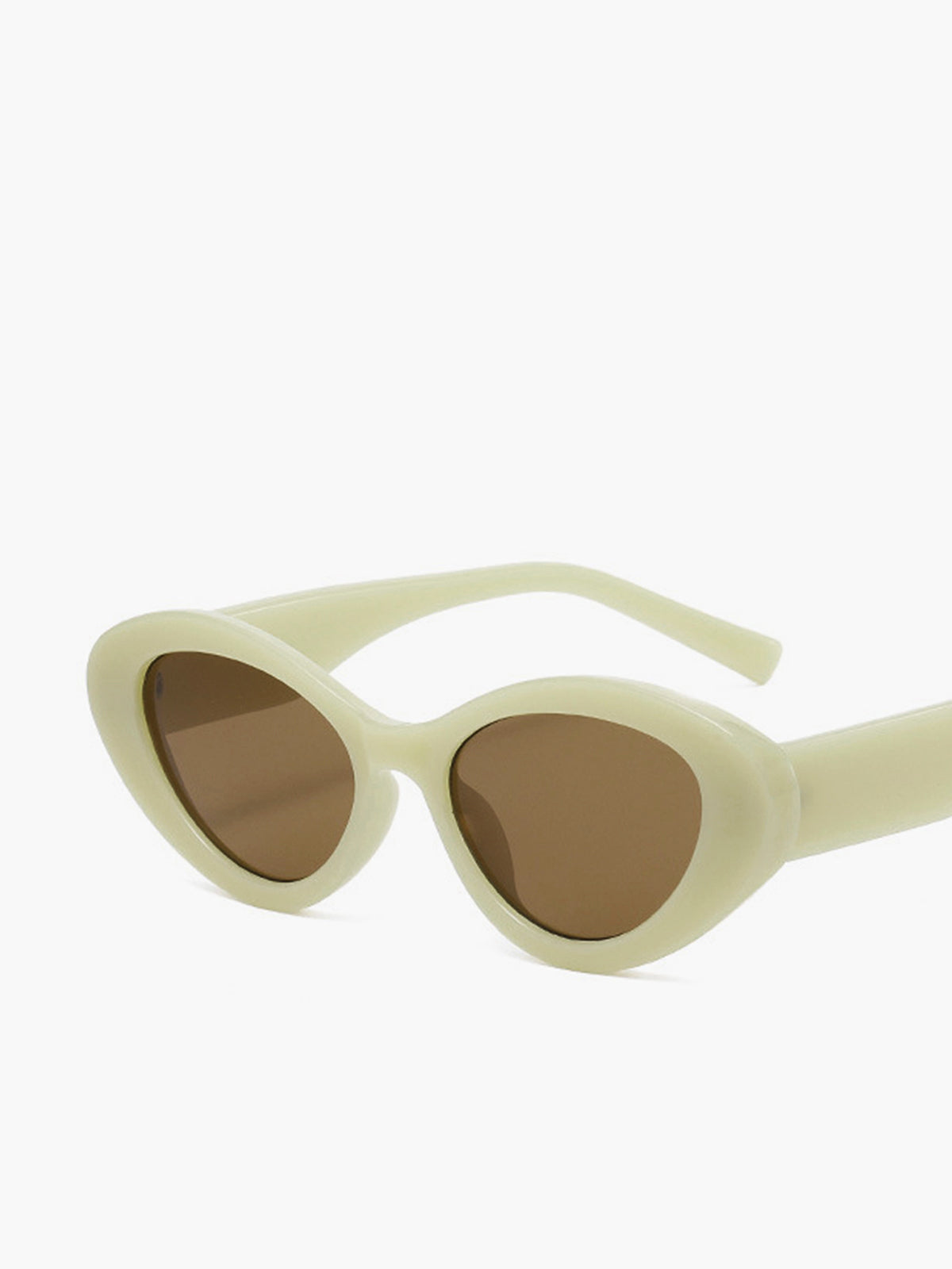 Cremefarbene Cat-Eye Sonnenbrille – UV400 Schutz, Retro Chic