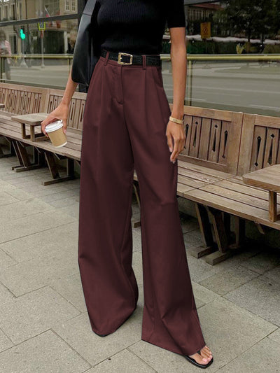 Damen High-Waist Weite Hosen – Elegant & Bequem, Ohne Gürtel