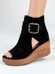 Emma | Moderne Keil Stiefeletten Damen – Schwarz