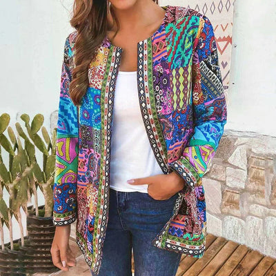Zoryelle – Bunte Boho-Patchworkjacke