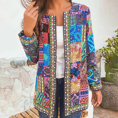 Zoryelle – Bunte Boho-Patchworkjacke