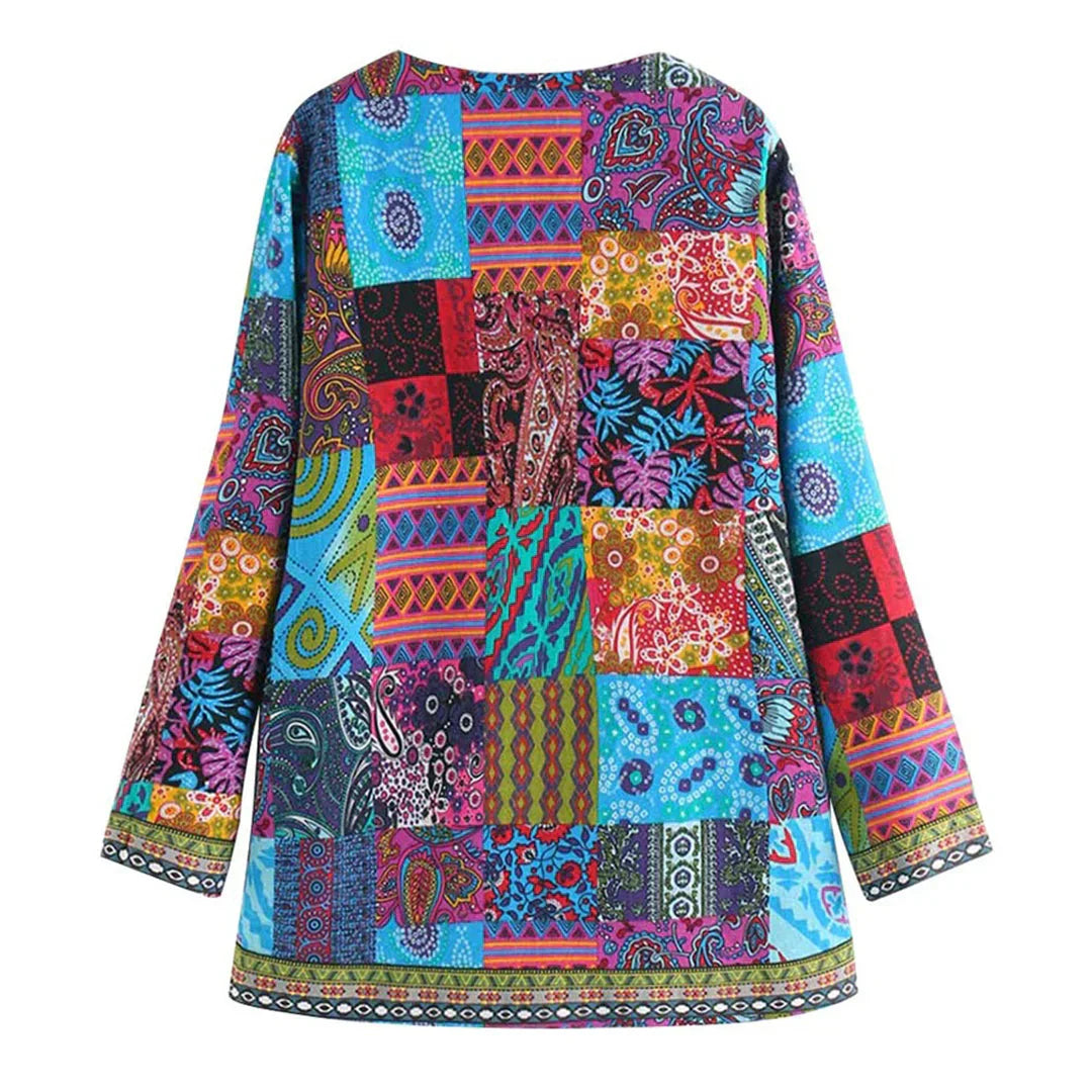 Zoryelle – Bunte Boho-Patchworkjacke