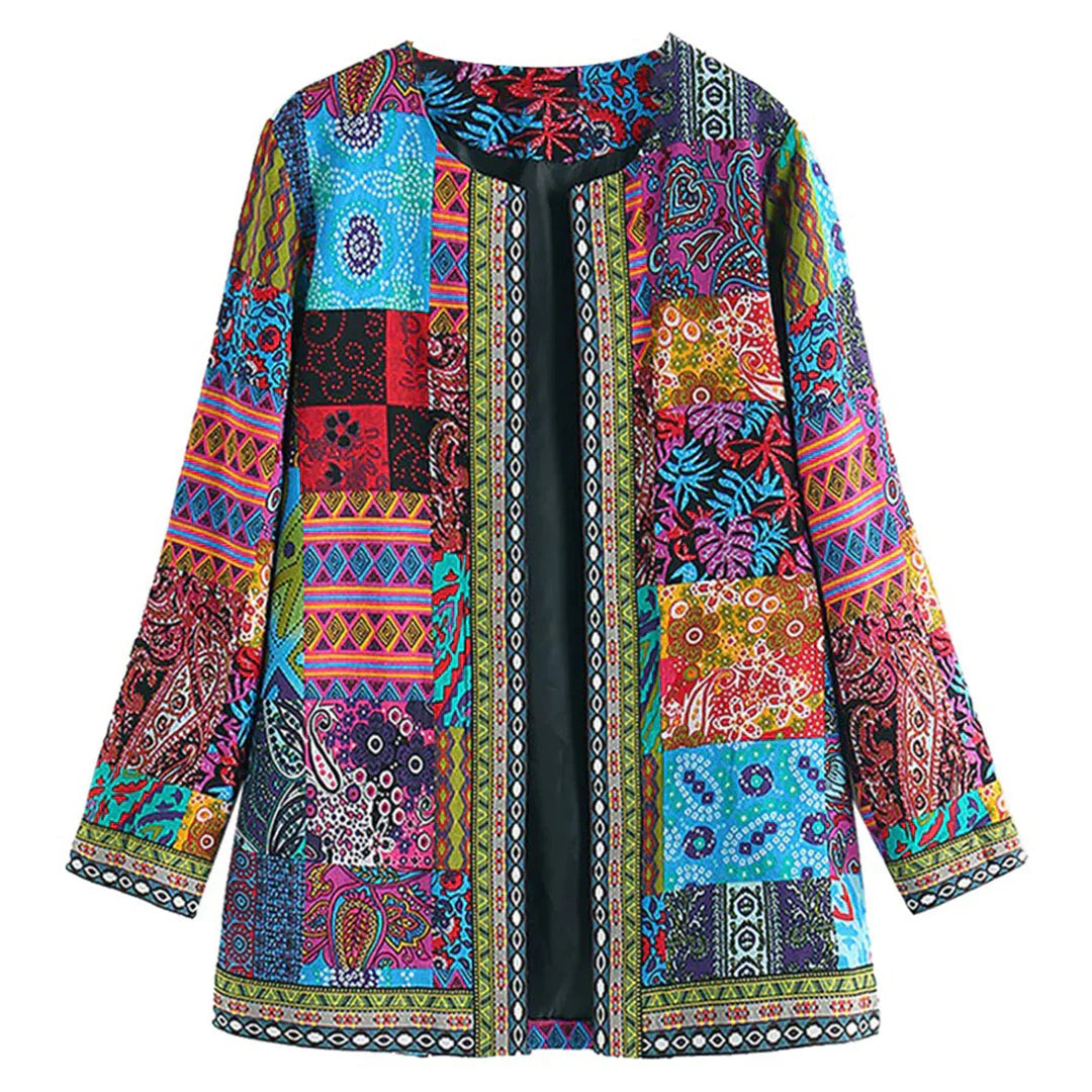Zoryelle – Bunte Boho-Patchworkjacke