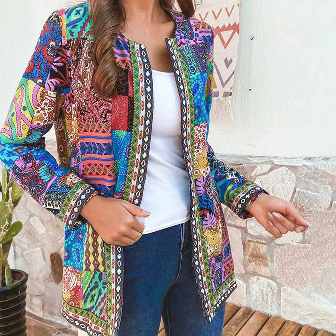 Zoryelle – Bunte Boho-Patchworkjacke