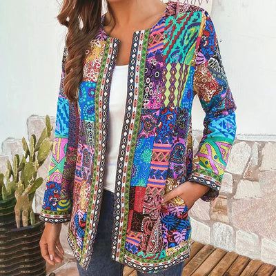 Zoryelle – Bunte Boho-Patchworkjacke