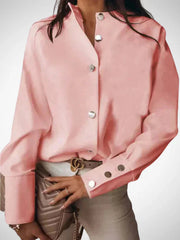 Bluse Damen | Goldknöpfe & Elegant – Rosa