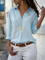 Bluse Damen | Hemdkragen & Knopfleiste für einen cleanen Look – Hellblau